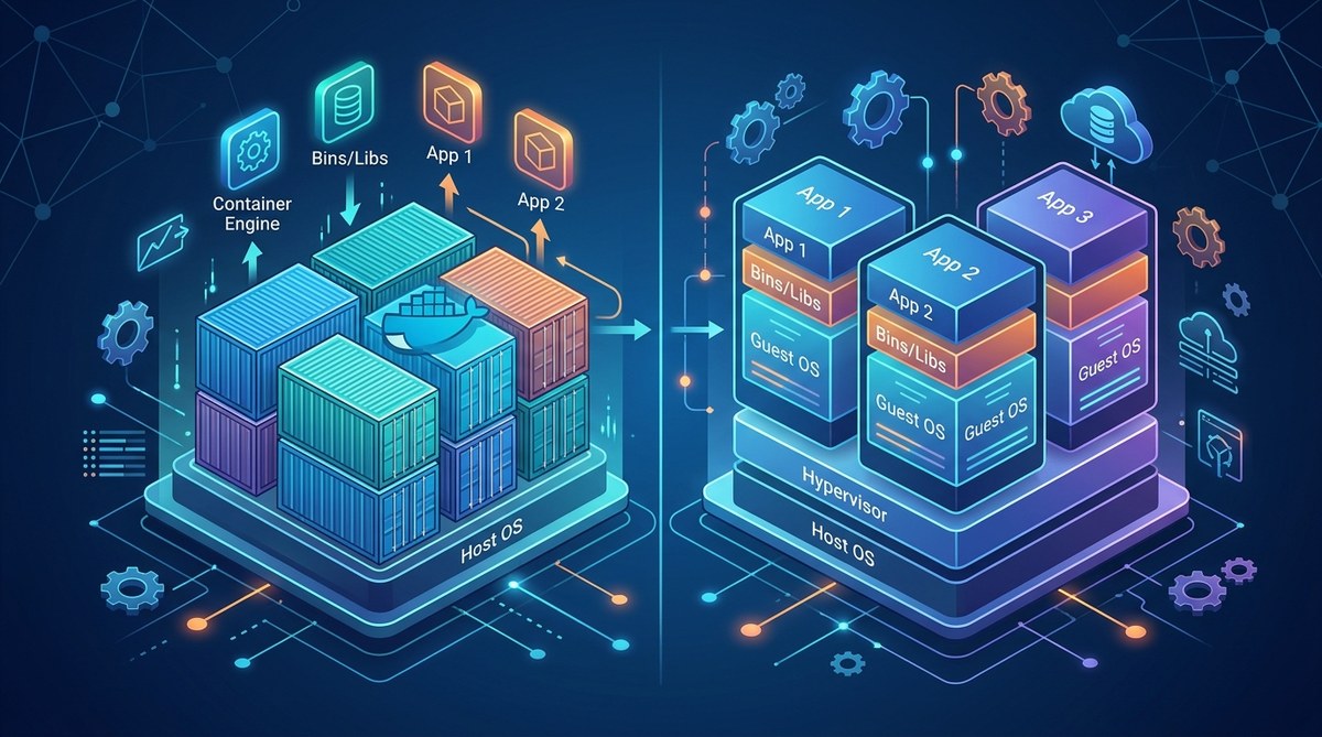 Read more about the article Docker vs Virtual Machines: Key Differences Explained